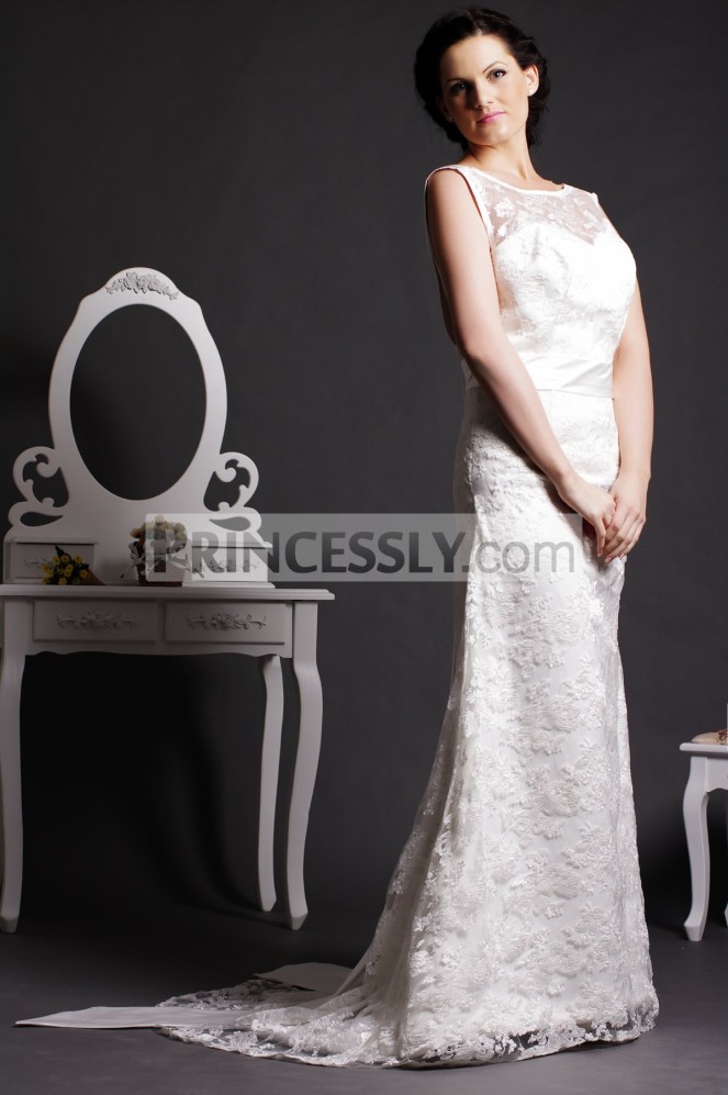 princessly-com-k1001832-vintage-sheath-scoop-v-neck-back-lace-covered-satin-court-bridal-dress-w-bow-and-streamers-31